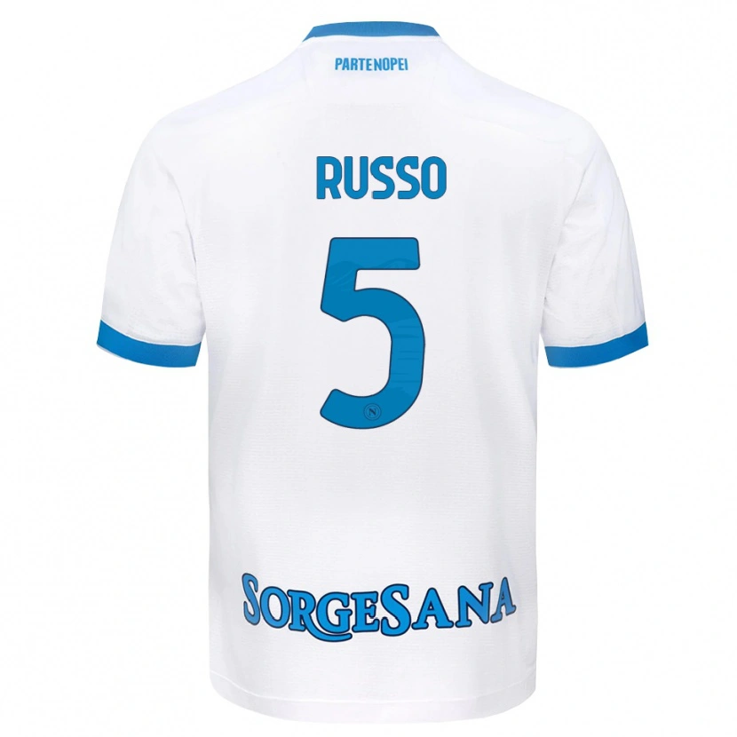 Danxen Barn Lorenzo Russo #5 Vit Himmelblå Bortatröja Matchtröjor 2026/27 Tröjor T-Tröja