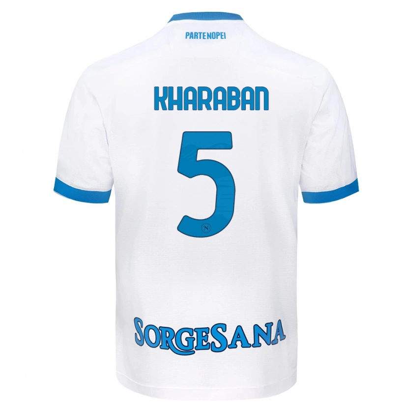 Danxen Barn Vitaliy Kharaban #5 Vit Himmelblå Bortatröja Matchtröjor 2026/27 Tröjor T-Tröja