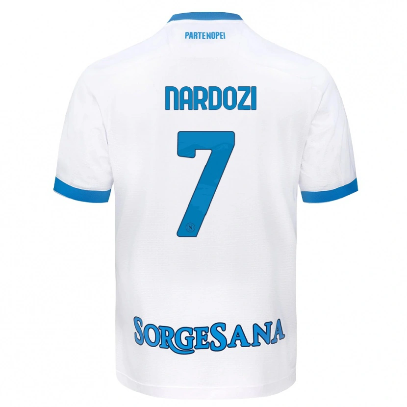 Danxen Barn Manuel Nardozi #7 Vit Himmelblå Bortatröja Matchtröjor 2026/27 Tröjor T-Tröja