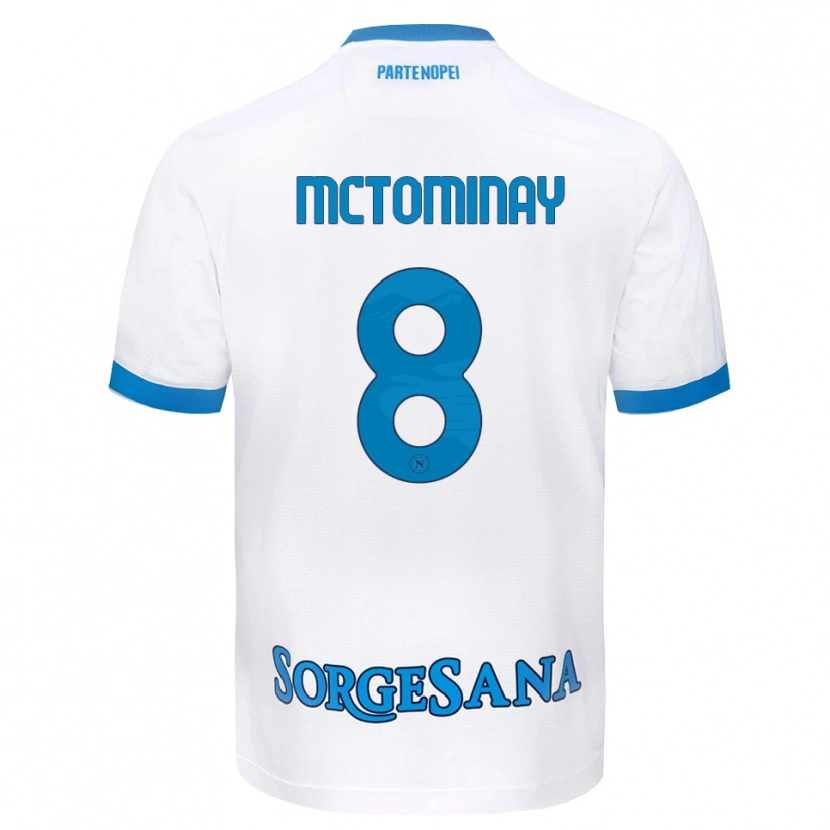 Danxen Barn Scott Mctominay #8 Vit Himmelblå Bortatröja Matchtröjor 2026/27 Tröjor T-Tröja