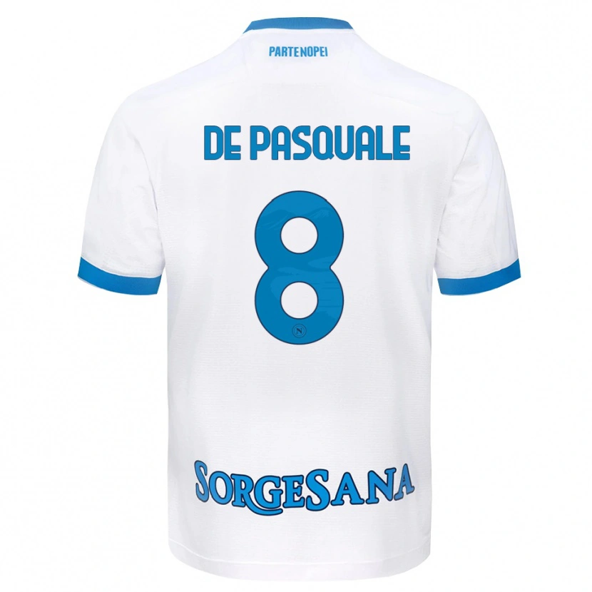 Danxen Barn Dylan De Pasquale #8 Vit Himmelblå Bortatröja Matchtröjor 2026/27 Tröjor T-Tröja