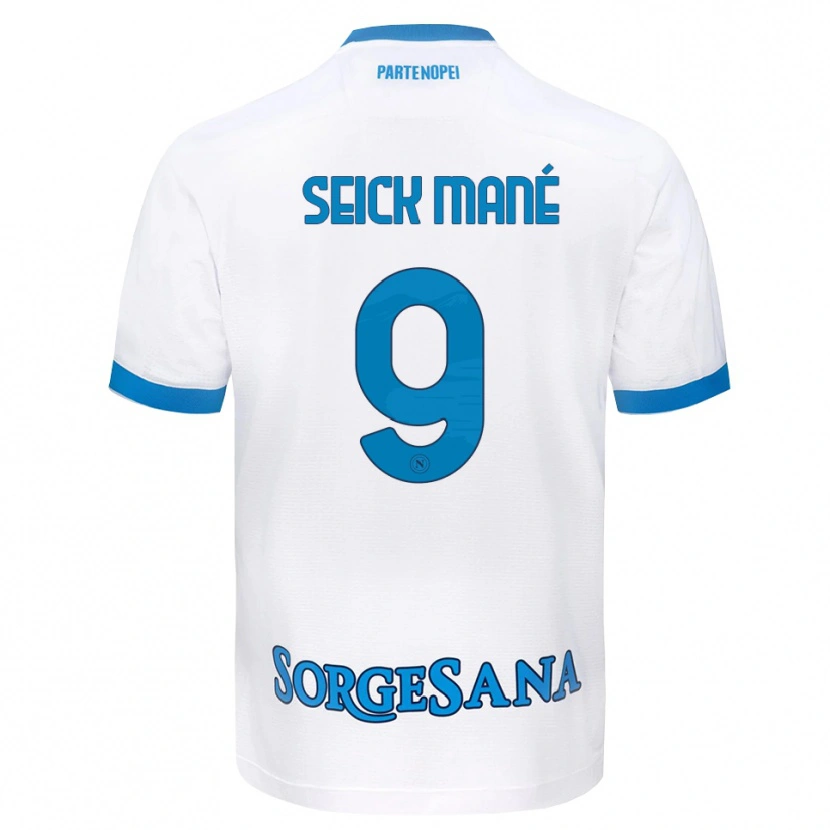 Danxen Barn Mohamed Seick Mané #9 Vit Himmelblå Bortatröja Matchtröjor 2026/27 Tröjor T-Tröja