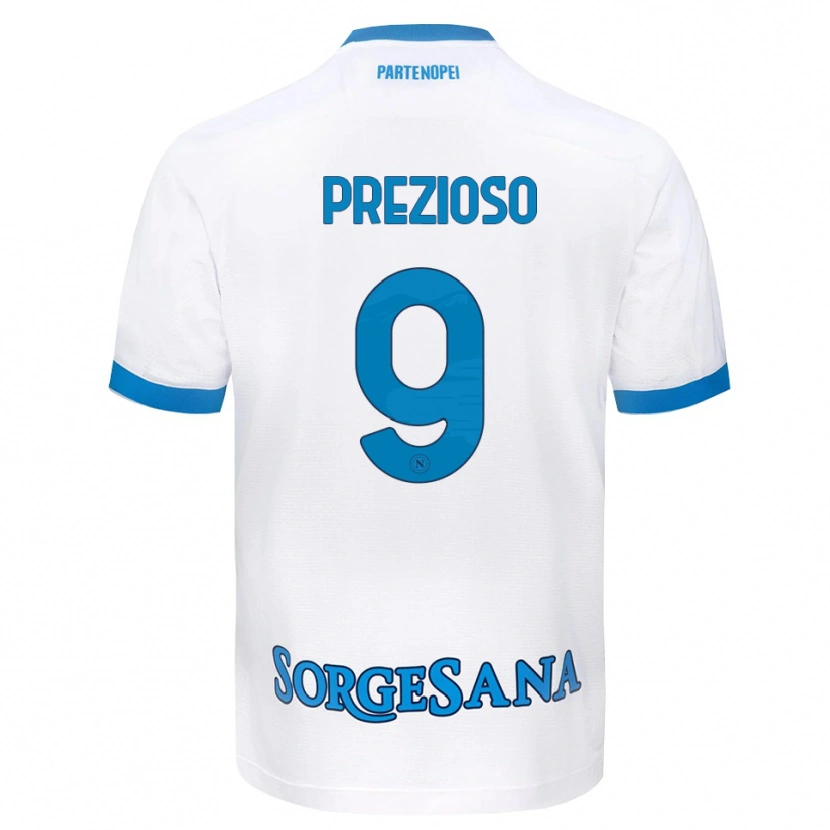 Danxen Barn Vittorio Prezioso #9 Vit Himmelblå Bortatröja Matchtröjor 2026/27 Tröjor T-Tröja
