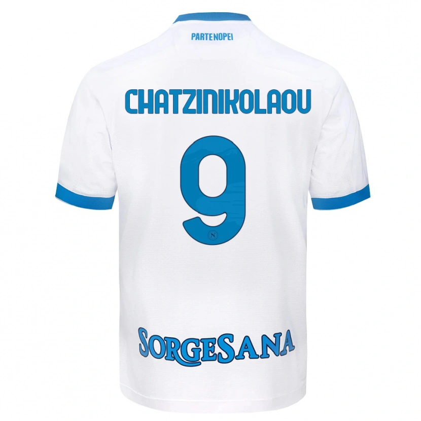 Danxen Barn Despoina Chatzinikolaou #9 Vit Himmelblå Bortatröja Matchtröjor 2026/27 Tröjor T-Tröja