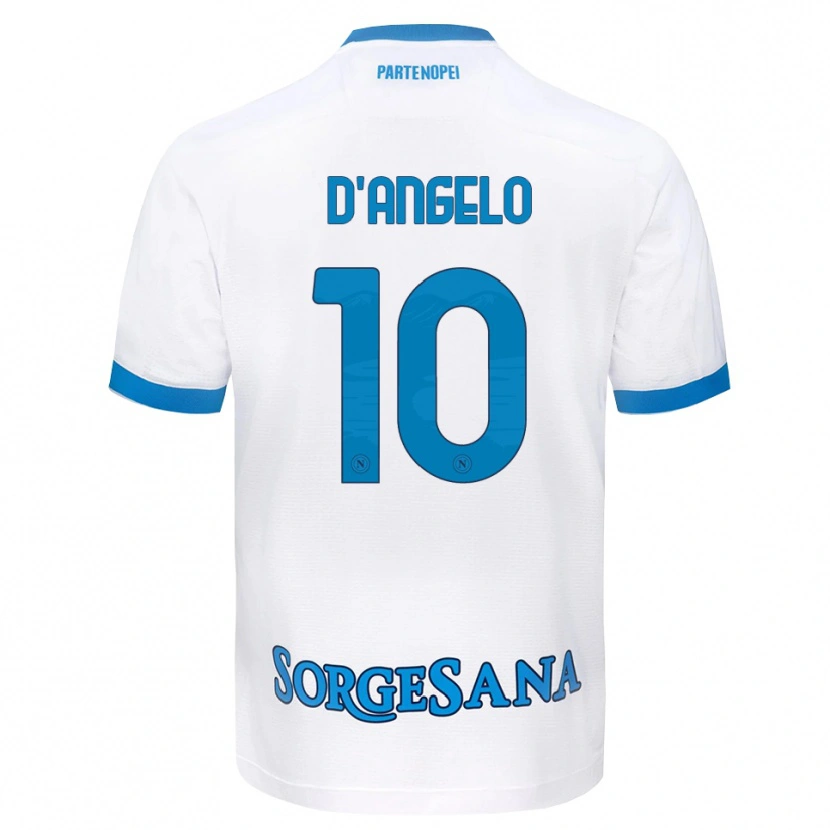 Danxen Barn Davide D'angelo #10 Vit Himmelblå Bortatröja Matchtröjor 2026/27 Tröjor T-Tröja