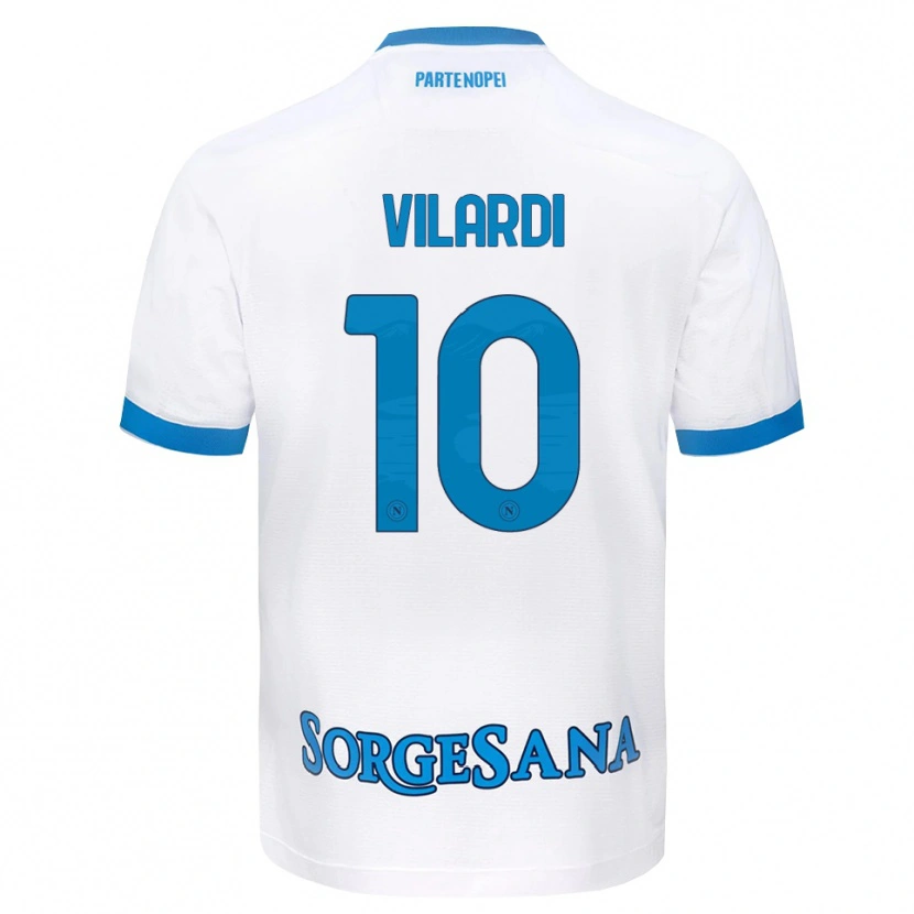 Danxen Barn Mario Vilardi #10 Vit Himmelblå Bortatröja Matchtröjor 2026/27 Tröjor T-Tröja