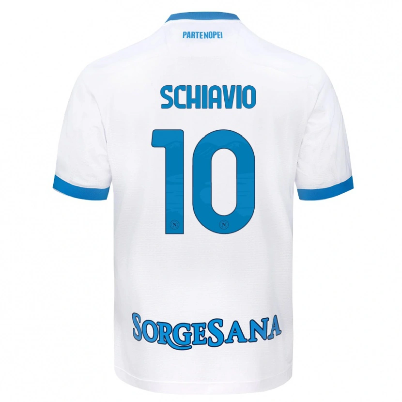 Danxen Barn Angelo Schiavio #10 Vit Himmelblå Bortatröja Matchtröjor 2026/27 Tröjor T-Tröja