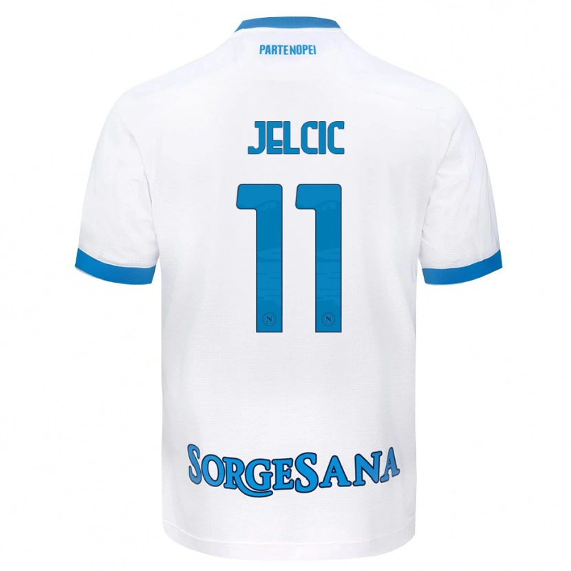 Danxen Barn Maja Jelčić #11 Vit Himmelblå Bortatröja Matchtröjor 2026/27 Tröjor T-Tröja