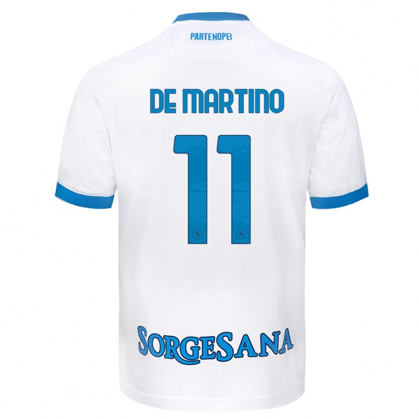 Danxen Barn Giuseppe De Martino #11 Vit Himmelblå Bortatröja Matchtröjor 2026/27 Tröjor T-Tröja