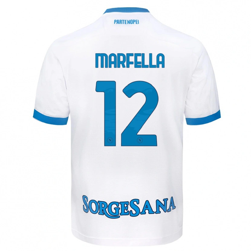 Danxen Barn Davide Marfella #12 Vit Himmelblå Bortatröja Matchtröjor 2026/27 Tröjor T-Tröja