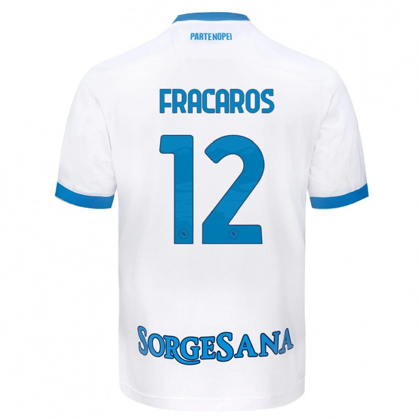 Danxen Barn Caterina Fracaros #12 Vit Himmelblå Bortatröja Matchtröjor 2026/27 Tröjor T-Tröja