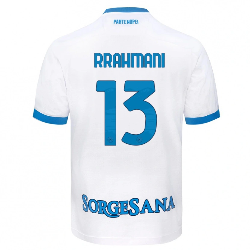 Danxen Barn Amir Rrahmani #13 Vit Himmelblå Bortatröja Matchtröjor 2026/27 Tröjor T-Tröja