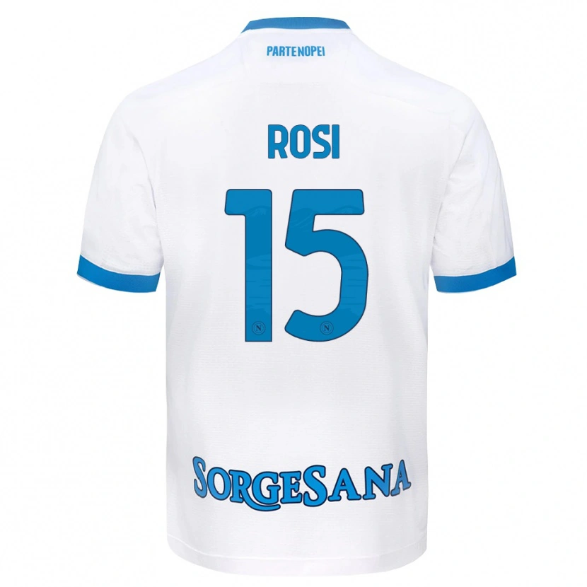 Danxen Barn Pasquale Rosi #15 Vit Himmelblå Bortatröja Matchtröjor 2026/27 Tröjor T-Tröja