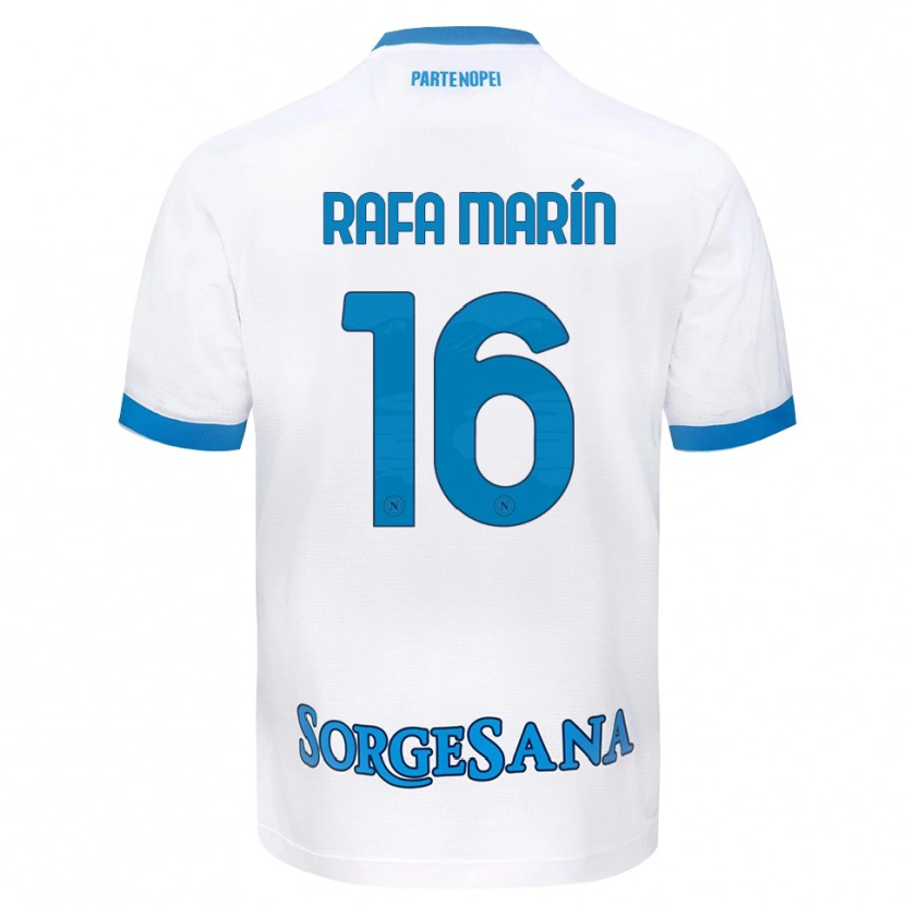Danxen Barn Rafa Marín #16 Vit Himmelblå Bortatröja Matchtröjor 2026/27 Tröjor T-Tröja