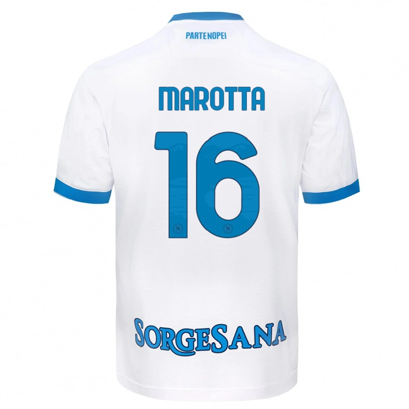 Danxen Barn Gabriele Marotta #16 Vit Himmelblå Bortatröja Matchtröjor 2026/27 Tröjor T-Tröja