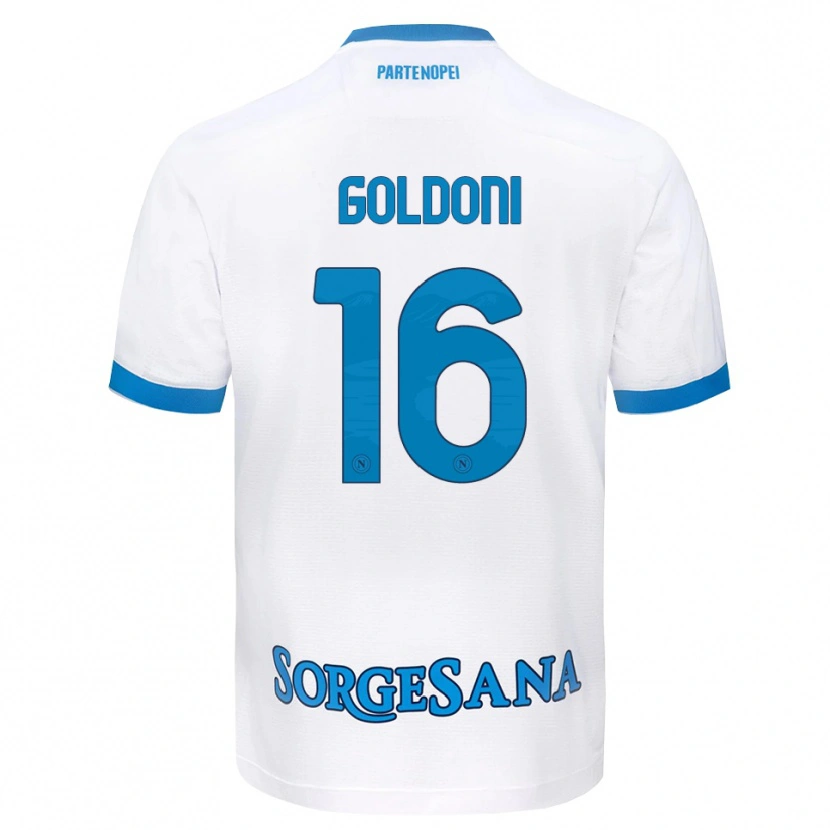 Danxen Barn Eleonora Goldoni #16 Vit Himmelblå Bortatröja Matchtröjor 2026/27 Tröjor T-Tröja