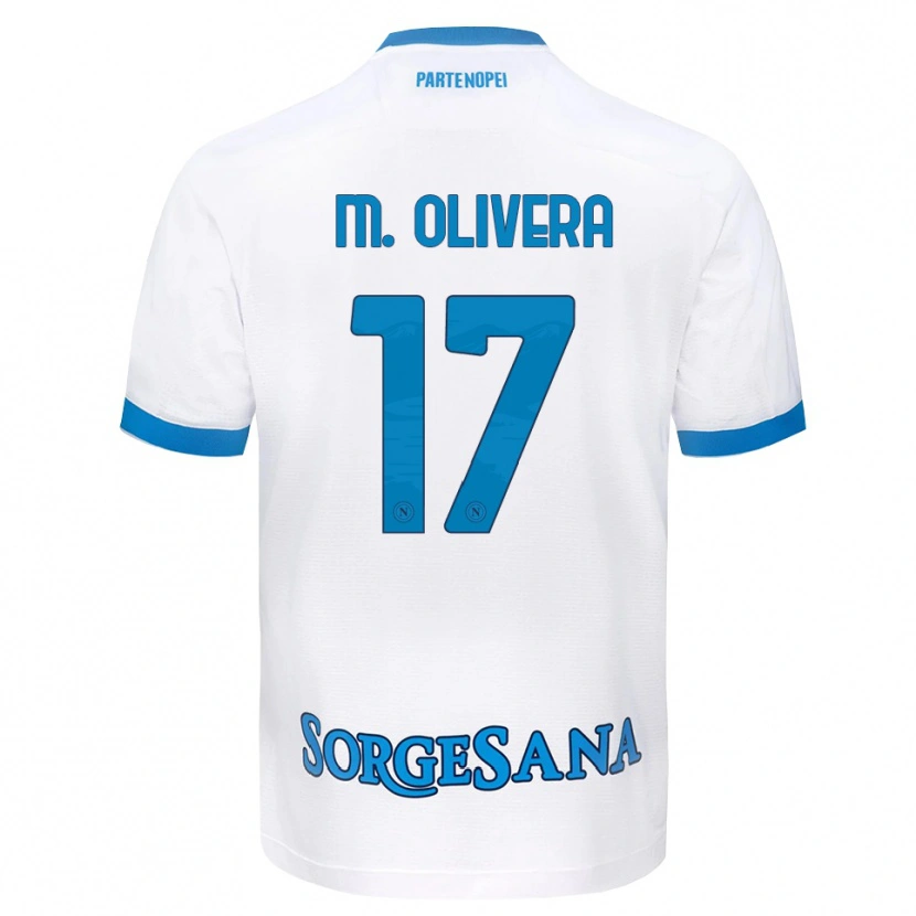 Danxen Barn Mathías Olivera #17 Vit Himmelblå Bortatröja Matchtröjor 2026/27 Tröjor T-Tröja