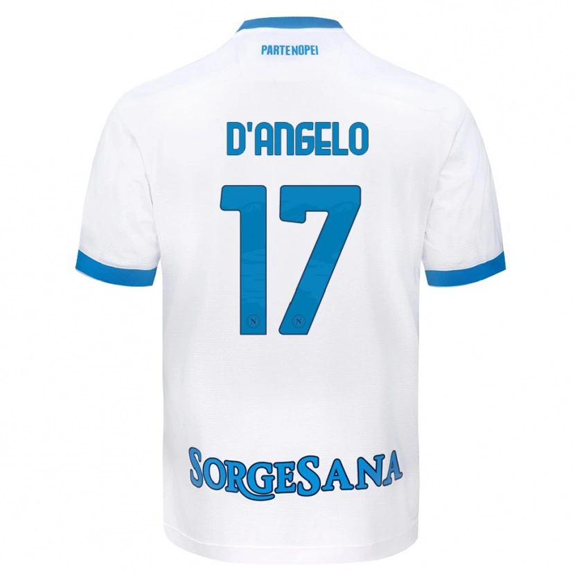 Danxen Barn Giuseppe D'angelo #17 Vit Himmelblå Bortatröja Matchtröjor 2026/27 Tröjor T-Tröja