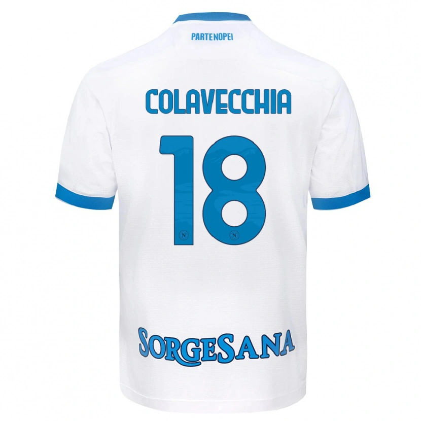 Danxen Barn Pasquale Colavecchia #18 Vit Himmelblå Bortatröja Matchtröjor 2026/27 Tröjor T-Tröja