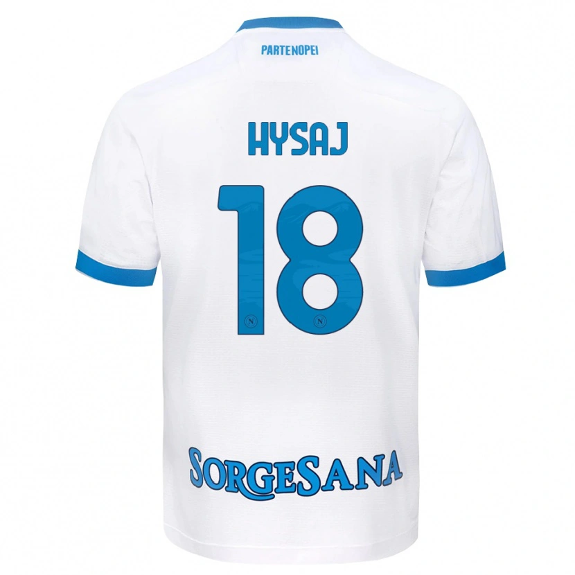 Danxen Barn Daniel Hysaj #18 Vit Himmelblå Bortatröja Matchtröjor 2026/27 Tröjor T-Tröja