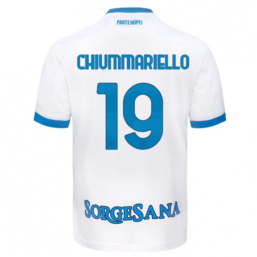 Danxen Barn Andrea Chiummariello #19 Vit Himmelblå Bortatröja Matchtröjor 2026/27 Tröjor T-Tröja