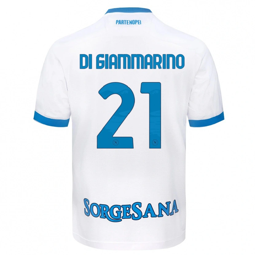 Danxen Barn Virginia Di Giammarino #21 Vit Himmelblå Bortatröja Matchtröjor 2026/27 Tröjor T-Tröja
