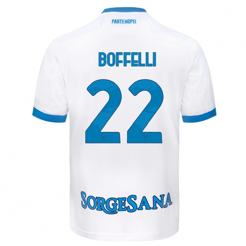 Danxen Barn Valerio Boffelli #22 Vit Himmelblå Bortatröja Matchtröjor 2026/27 Tröjor T-Tröja
