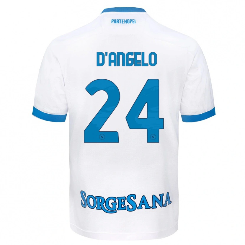Danxen Barn Alessia D'angelo #24 Vit Himmelblå Bortatröja Matchtröjor 2026/27 Tröjor T-Tröja