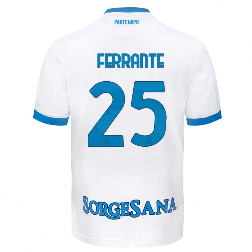 Danxen Barn Mathias Ferrante #25 Vit Himmelblå Bortatröja Matchtröjor 2026/27 Tröjor T-Tröja