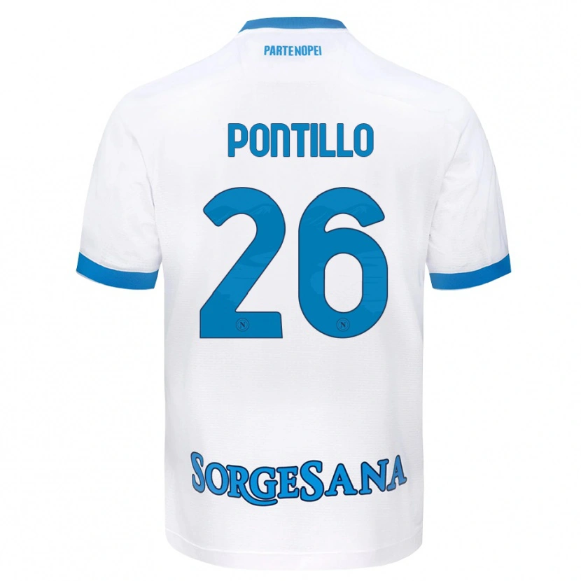 Danxen Barn Pasquale Pontillo #26 Vit Himmelblå Bortatröja Matchtröjor 2026/27 Tröjor T-Tröja