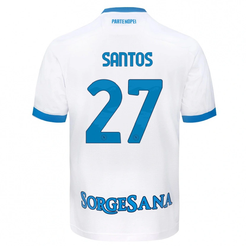 Danxen Barn Alisson Santos #27 Vit Himmelblå Bortatröja Matchtröjor 2026/27 Tröjor T-Tröja