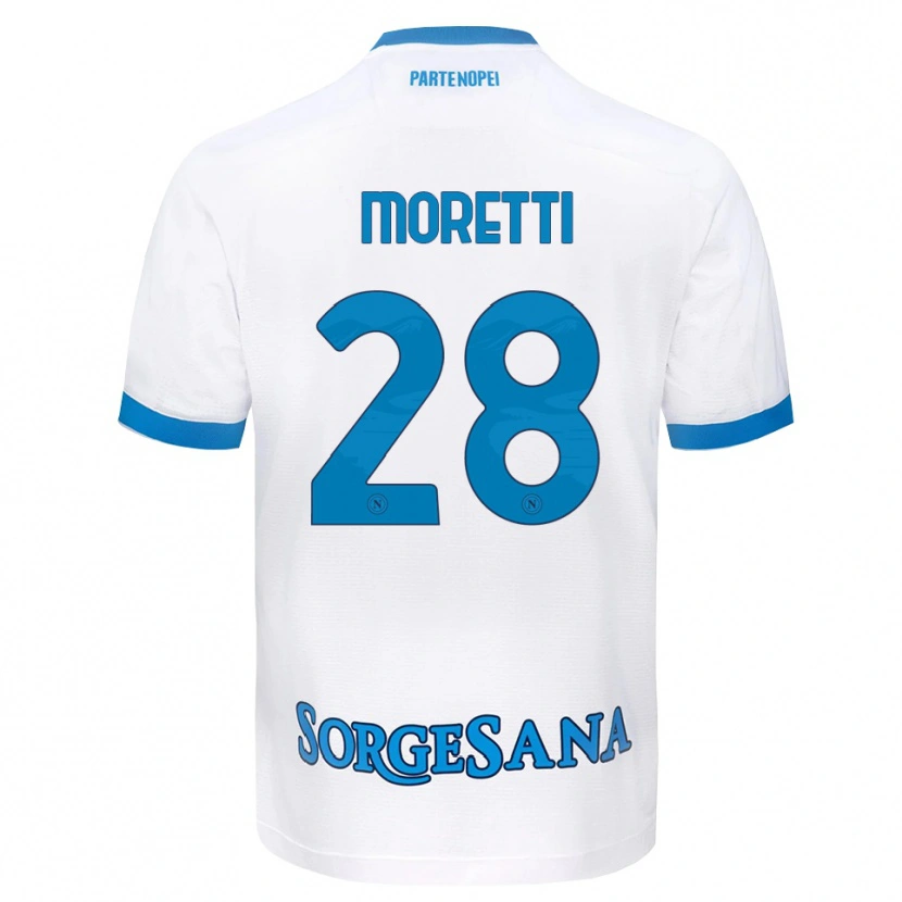 Danxen Barn Ginevra Moretti #28 Vit Himmelblå Bortatröja Matchtröjor 2026/27 Tröjor T-Tröja