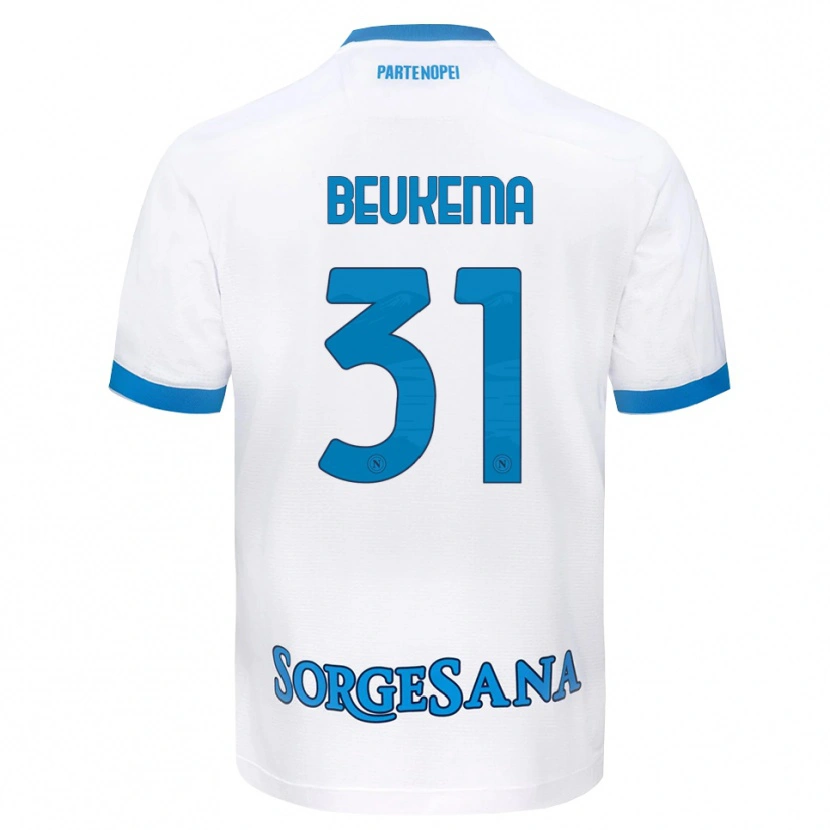 Danxen Barn Sam Beukema #31 Vit Himmelblå Bortatröja Matchtröjor 2026/27 Tröjor T-Tröja