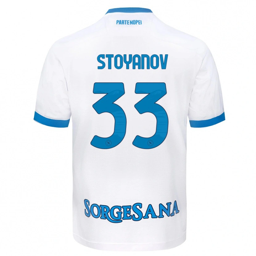 Danxen Barn Steliyan Stoyanov #33 Vit Himmelblå Bortatröja Matchtröjor 2026/27 Tröjor T-Tröja