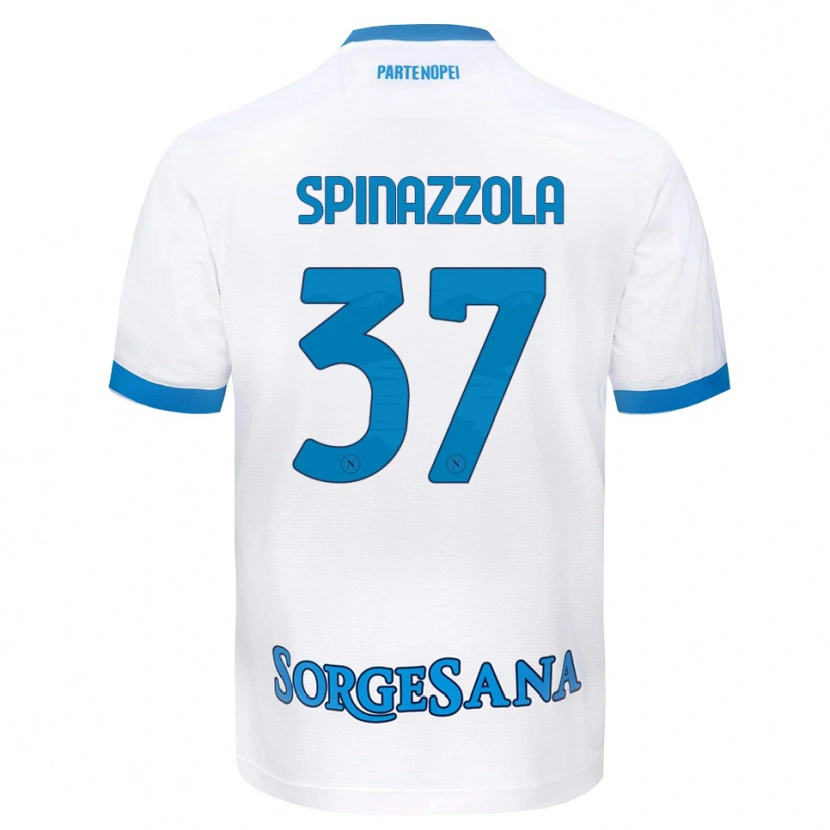 Danxen Barn Leonardo Spinazzola #37 Vit Himmelblå Bortatröja Matchtröjor 2026/27 Tröjor T-Tröja