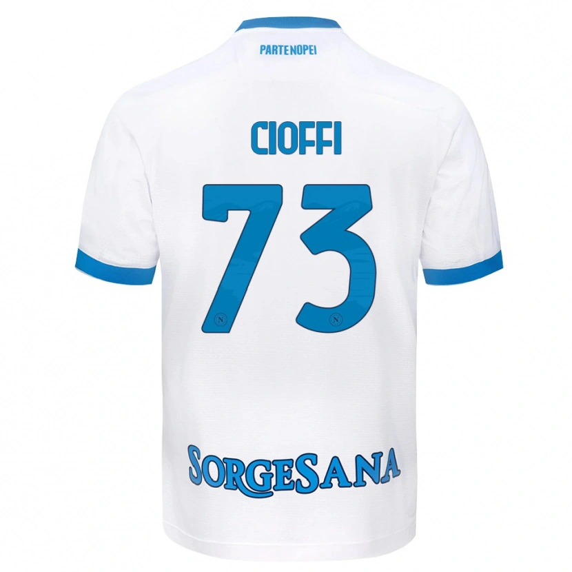 Danxen Barn Antonio Cioffi #73 Vit Himmelblå Bortatröja Matchtröjor 2026/27 Tröjor T-Tröja