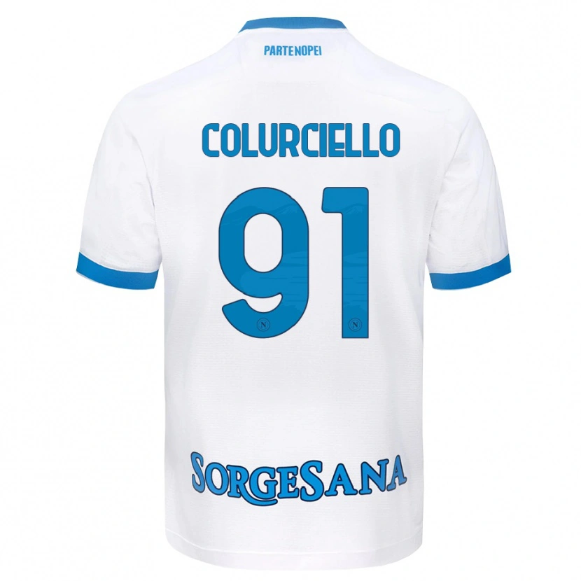 Danxen Barn Cristian Colurciello #91 Vit Himmelblå Bortatröja Matchtröjor 2026/27 Tröjor T-Tröja