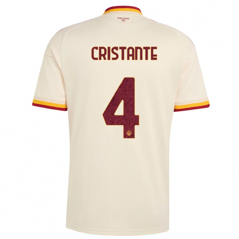 Danxen Barn Bryan Cristante #4 Champagne Röd Gul Bortatröja Matchtröjor 2026/27 Tröjor T-Tröja