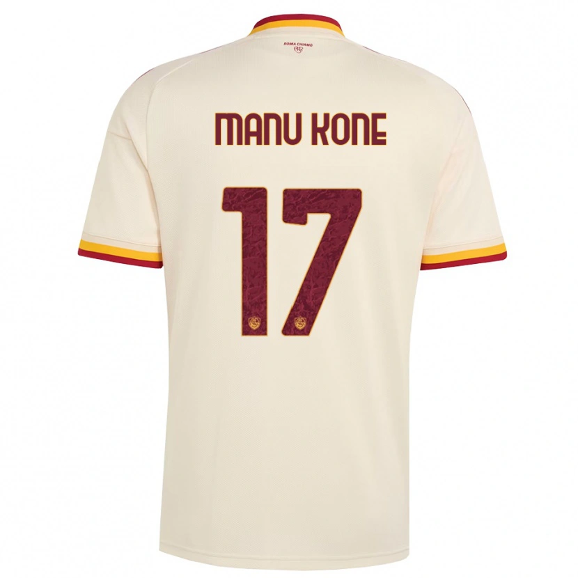 Danxen Barn Manu Koné #17 Champagne Röd Gul Bortatröja Matchtröjor 2026/27 Tröjor T-Tröja