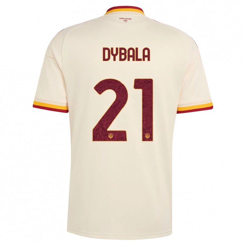 Danxen Barn Paulo Dybala #21 Champagne Röd Gul Bortatröja Matchtröjor 2026/27 Tröjor T-Tröja