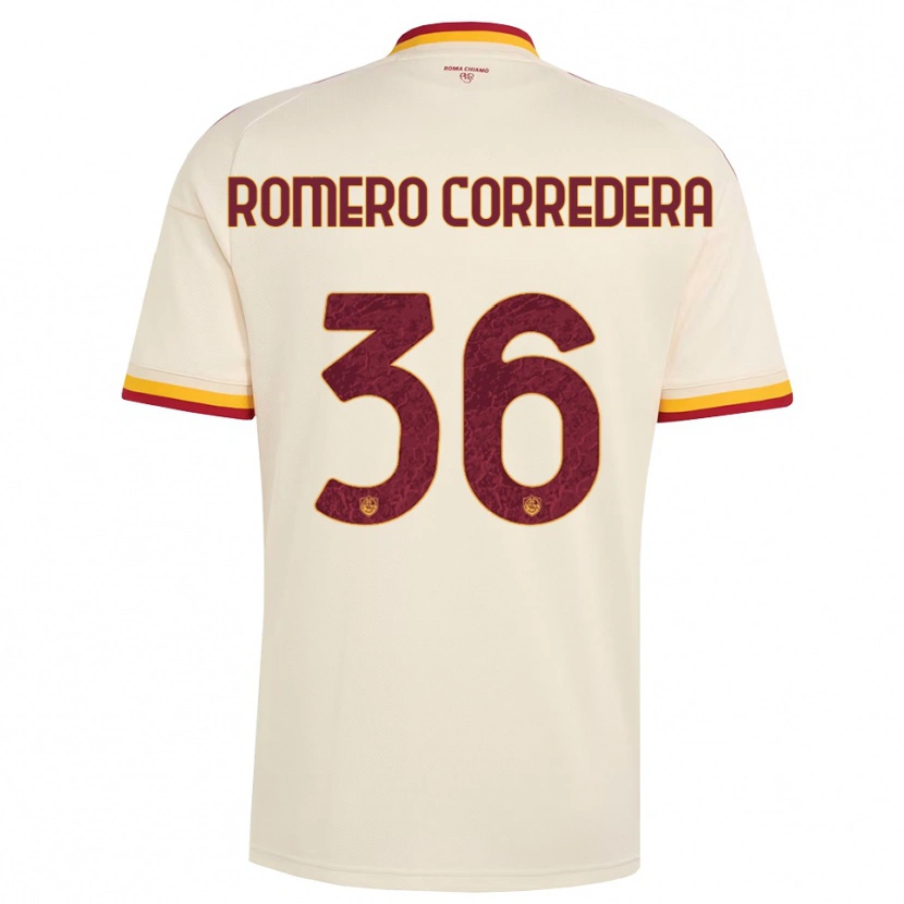 Danxen Barn Miguel Romero Corredera #36 Champagne Röd Gul Bortatröja Matchtröjor 2026/27 Tröjor T-Tröja