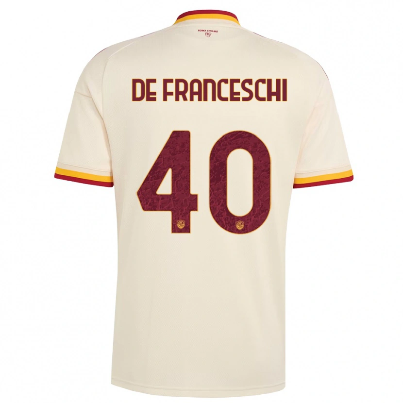 Danxen Barn Leonardo De Franceschi #40 Champagne Röd Gul Bortatröja Matchtröjor 2026/27 Tröjor T-Tröja