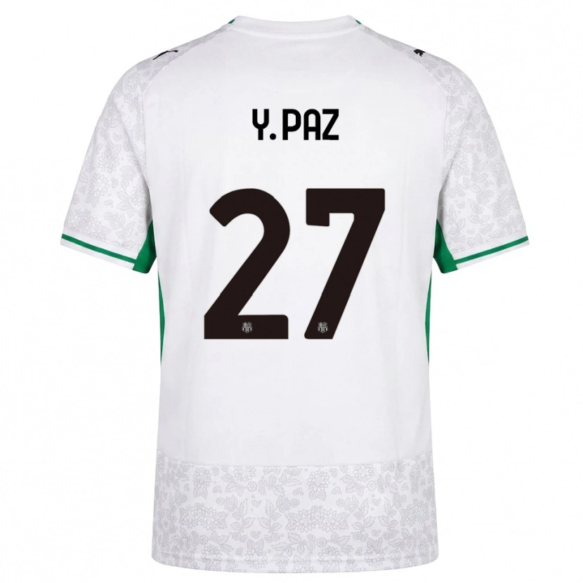 Danxen Barn Yeferson Paz #27 Vit Svart Grön Bortatröja Matchtröjor 2026/27 Tröjor T-Tröja