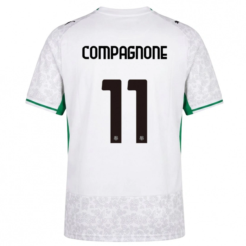 Danxen Barn Pasquale Compagnone #11 Vit Svart Grön Bortatröja Matchtröjor 2026/27 Tröjor T-Tröja