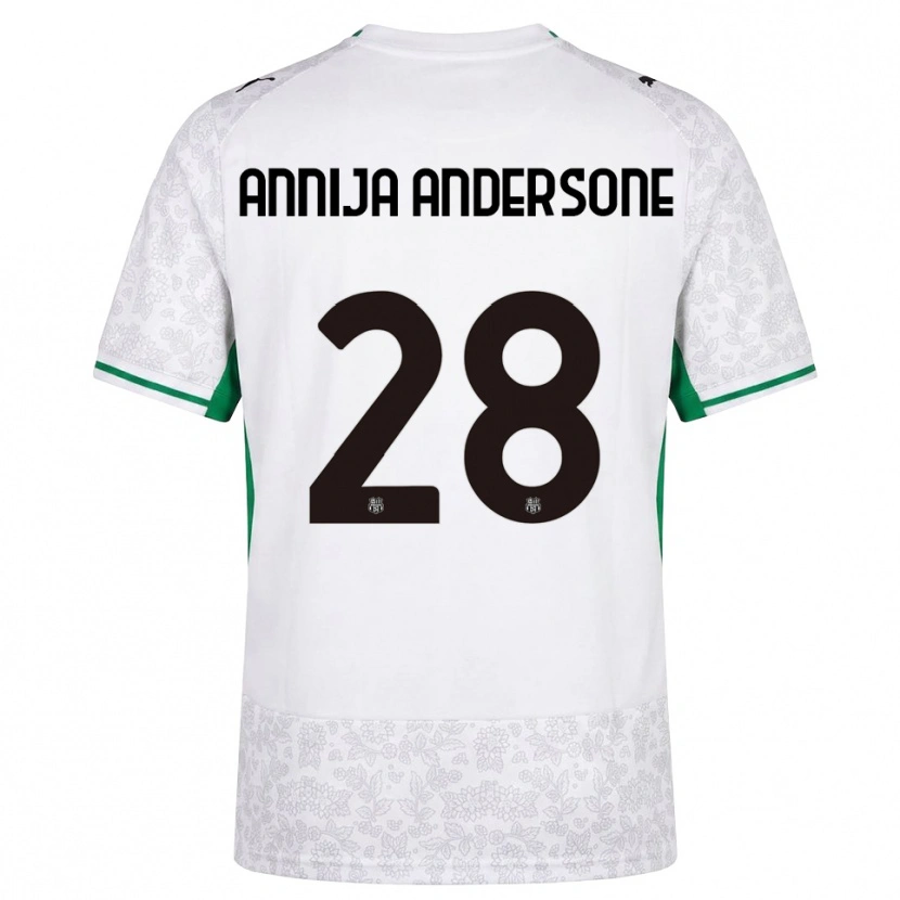 Danxen Barn Gabriela Annija Andersone #28 Vit Svart Grön Bortatröja Matchtröjor 2026/27 Tröjor T-Tröja