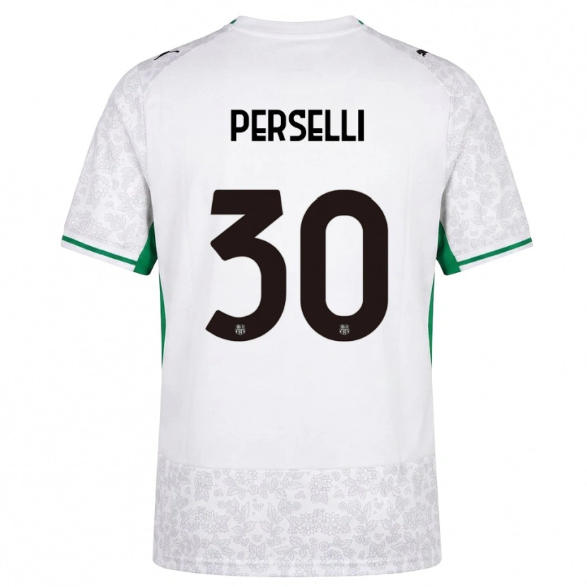 Danxen Barn Manuela Perselli #30 Vit Svart Grön Bortatröja Matchtröjor 2026/27 Tröjor T-Tröja