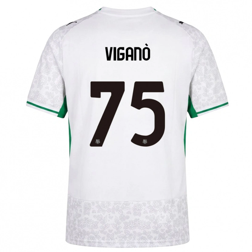 Danxen Barn Lorenzo Viganò #75 Vit Svart Grön Bortatröja Matchtröjor 2026/27 Tröjor T-Tröja