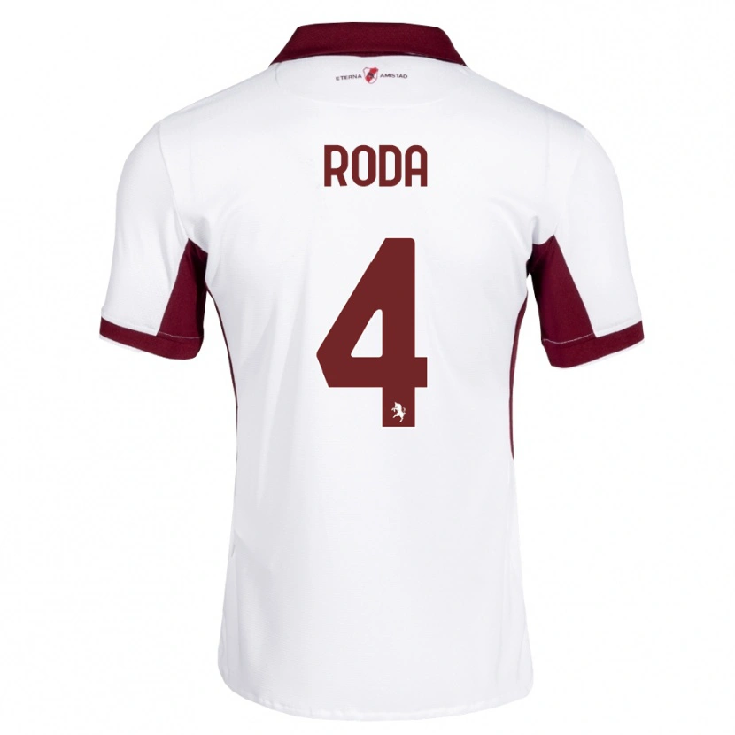 Danxen Barn Alex Roda #4 Burgundy Vit Röd Bortatröja Matchtröjor 2026/27 Tröjor T-Tröja
