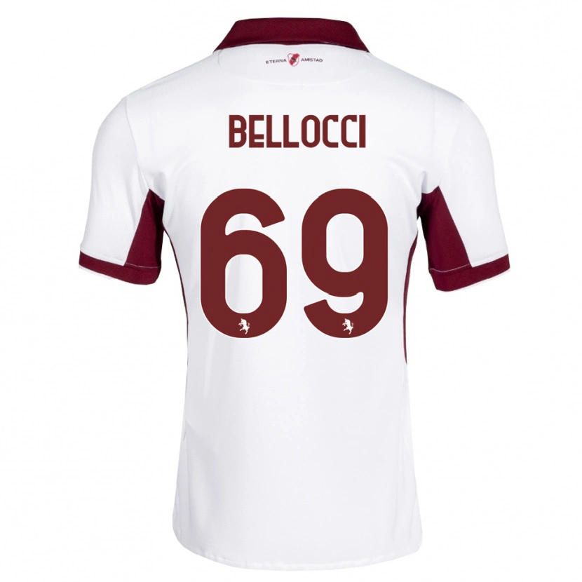 Danxen Barn Andrea Bellocci #69 Burgundy Vit Röd Bortatröja Matchtröjor 2026/27 Tröjor T-Tröja