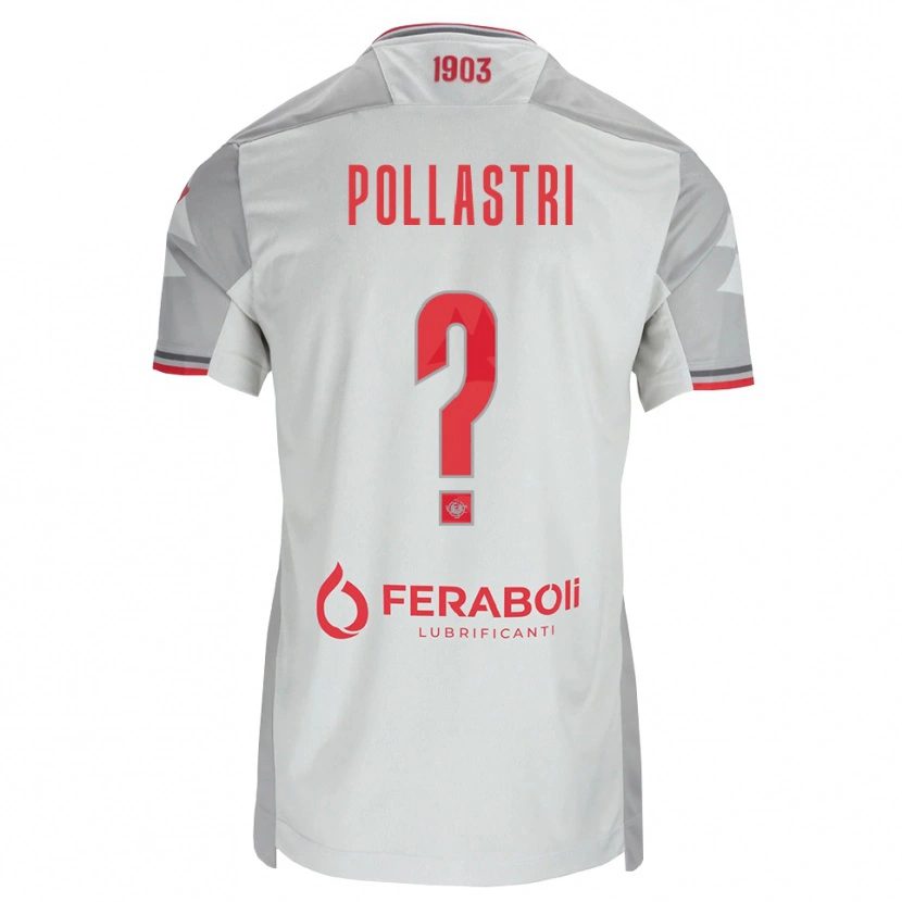 Danxen Barn Luca Pollastri #0 Grå Vit Röd Bortatröja Matchtröjor 2026/27 Tröjor T-Tröja